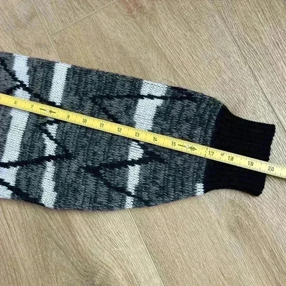 Vintage 80s Uno Camino Rare Men’s M Knit Sweater Black White Mountain - Picture 9 of 9